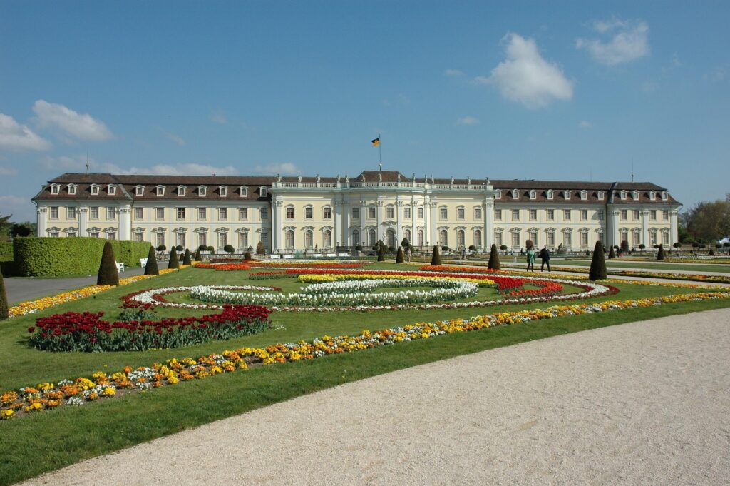 Blick auf den Garten des Residenzschlosses in Ludwigsburg